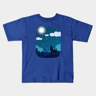 Wolf in the Night 2 Kids T-Shirt